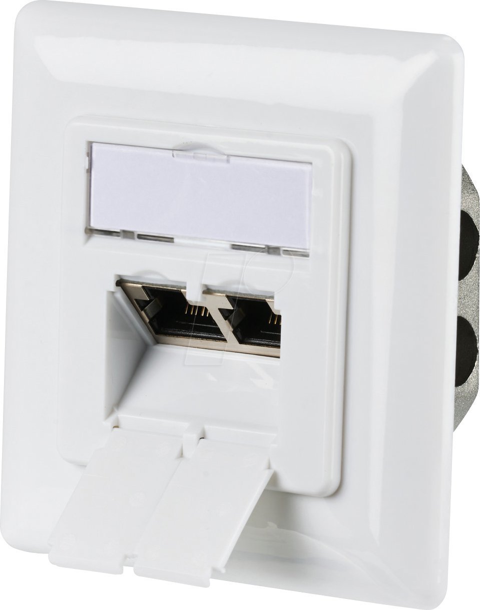 EFB Netzwerkdose CAT6a Unterputz 2-fach RJ45 LSA+ Weiss EC020400002