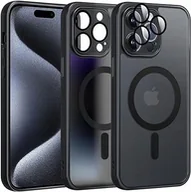 Akcesoria do smartwatchy - ETUI DO IPHONE 15 PRO MAGSAFE CZARNE CASE PANCERNE OSŁONA APARATU + SZKŁO - miniaturka - grafika 1