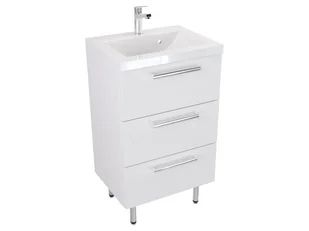 Szafka Stojąca Z Umywalką ATH 50 cm - Biały Mat - Uchwyty Chromowane - Szafki łazienkowe - miniaturka - grafika 1