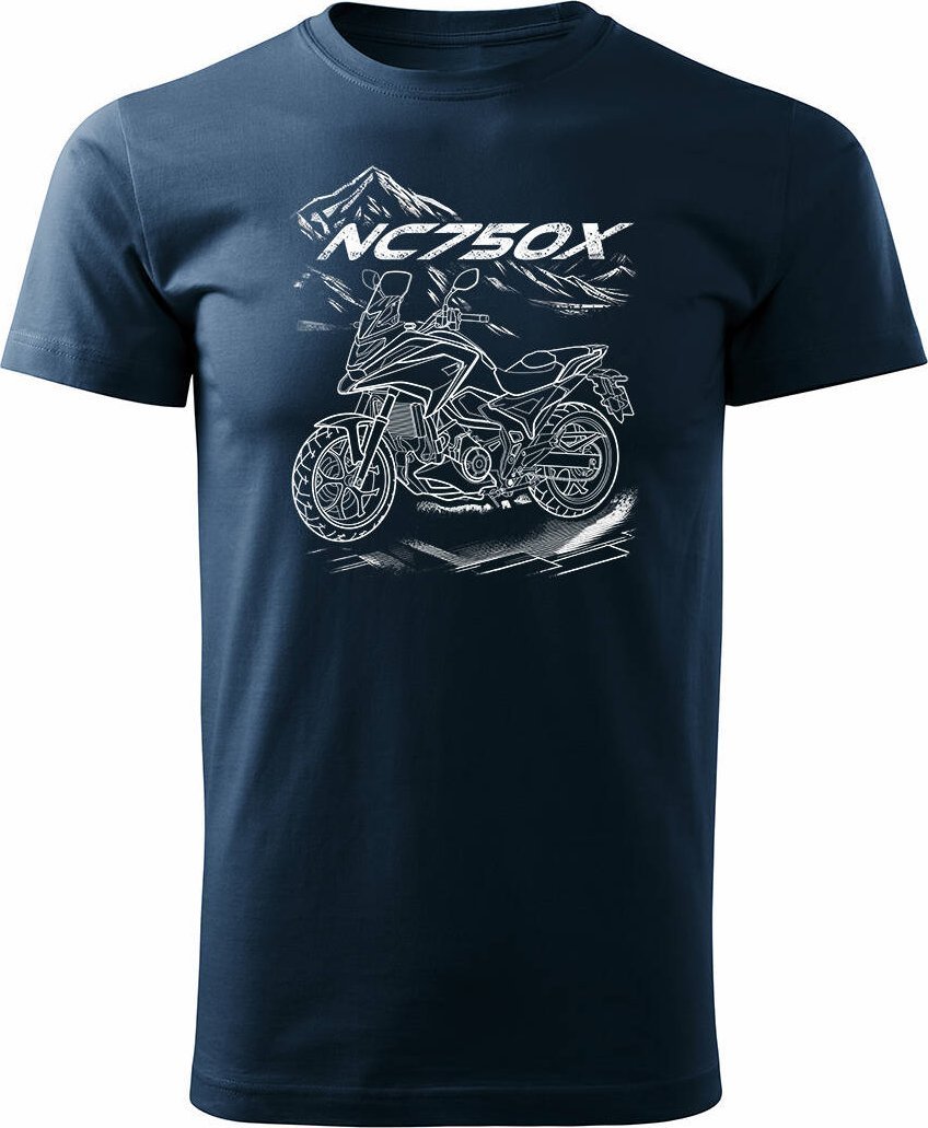 Topslang Koszulka z motocyklem na motor Honda NC 750 X NC750X męska granatowa REGULAR L