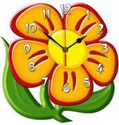 Zegary - Kwiatek czerwony zegar ścienny dla dzieci bezgłośny / Epokoik - miniaturka - grafika 1