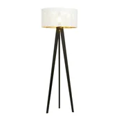 Lampy stojące - Lampa podłogowa stojąca Aston czarno-biało-złota 1xE27x15W wym: 150 x 45 x 45 cm tkanina Emibig - miniaturka - grafika 1