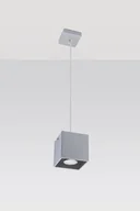 Lampy sufitowe - Sollux Lighting Lampa wisząca QUAD 1 szary - miniaturka - grafika 1