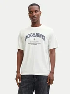 Koszulki męskie - Jack & Jones T-Shirt Denver 12291213 Biały Relaxed Fit - miniaturka - grafika 1