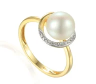 Pierścionki - Pierścionek złoty z perłą Au585 R34407 - miniaturka - grafika 1