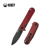Noże - Nóż składany Kubey NEO Red / Black Damascus G10, Black Stonewashed AUS-10 by Keanu Alfaro (KU371F) - miniaturka - grafika 1