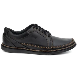 Olivier Buty Męskie Skórzane Casual Model 313GT czarne - Sztyblety męskie - miniaturka - grafika 1