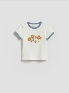 Reserved - Bluzka z haftem - złamana biel - Bluzki dla niemowląt - miniaturka - grafika 1