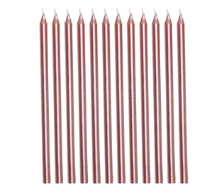 Świeczki urodzinowe pudrowy róż 13cm 12 sztuk - Dekoracje i nakrycia stołu na imprezę - miniaturka - grafika 1