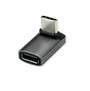 Adapter ROLINE, USB4 Gen 3x2, aluminium, szerokość 90°, typ C, M/F, srebrny - Adaptery i przejściówki - miniaturka - grafika 1