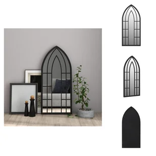 vidaXL Lustro czarne 100x45 cm do użytku wewnątrz pomieszczeń - Lustro - Lustra - miniaturka - grafika 1