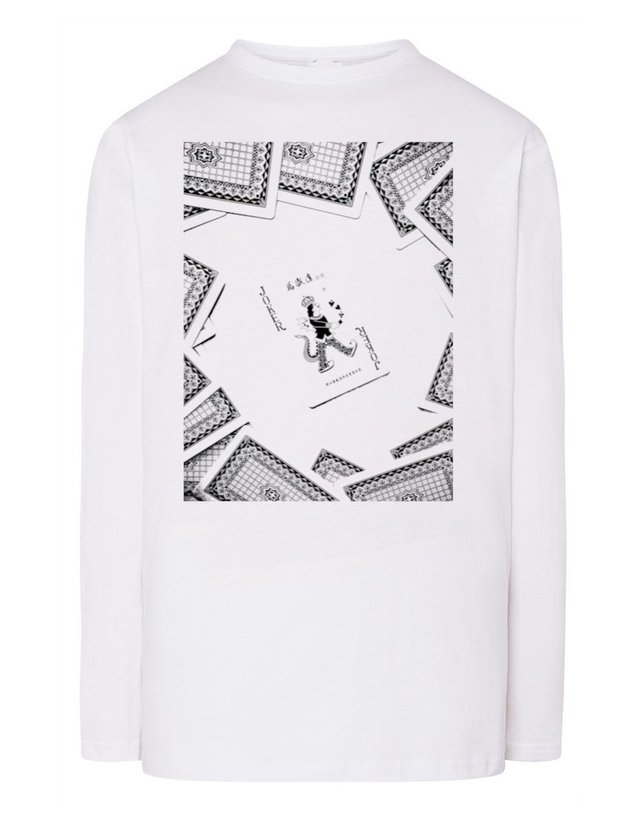 Longsleeve męski nadruk KARTY JOKER r.4XL