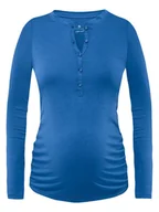 Piżamy damskie - Damska koszulka piżamowa bawełniana ciążowa niebieska Bellybutton, r.M - miniaturka - grafika 1