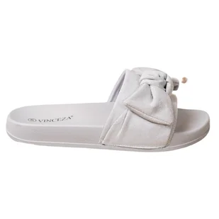 Klapki Z Kokardą VINCEZA szare - Vinceza - Klapki i japonki damskie - miniaturka - grafika 1