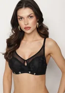 Biustonosze - Czarny Biustonosz z Koronkowymi Zdobieniami i Odpinanymi Ramiączkami Renarra - miniaturka - grafika 1