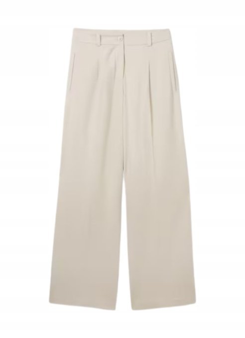 TOM TAILOR DAMSKIE SPODNIE PROSTE ELEGANCKIE BEŻOWE 34/30 JXB