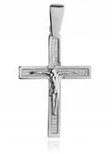 Naszyjniki - SREBRNY MĘSKI DUŻY KRZYŻYK KRZYŻ Z JEZUSEM pr.925 - miniaturka - grafika 1