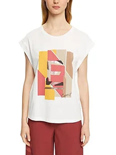 ESPRIT Collection Damska koszulka 092EO1K303, 110/OFF White, L - Koszulki i topy damskie - miniaturka - grafika 1