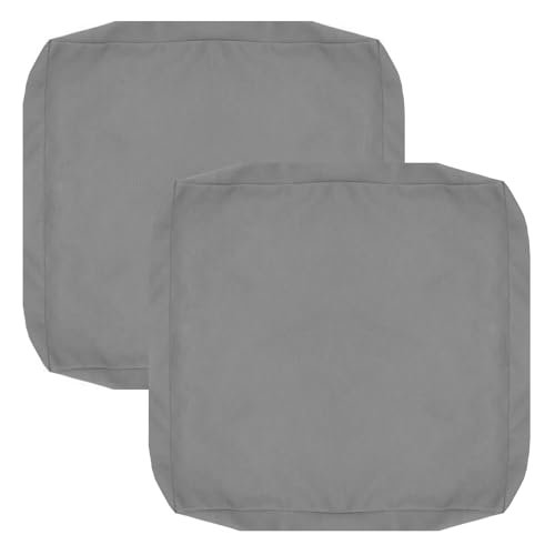 FLYMEI Poszewki na poduszki na patio, 24 x 22 x 4, wodoodporne, na zewnątrz, zastępcze, na zewnątrz, na krzesło rattanowe, sofa, szara