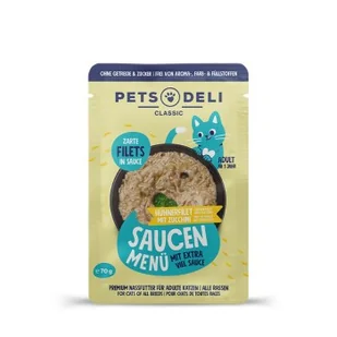 Mokra karma dla kota dorosłego Menu w sosie Filet z kurczaka z cukinią 12x70 g - Mokra karma dla kotów - miniaturka - grafika 1