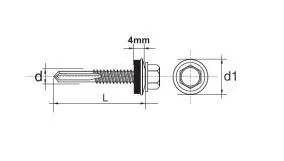 Un Wkręt Samowiertny Impax Z Epdm #12Mm Ral7024 5.5*32Mm 635247024*32 1000001066660 - Akcesoria do urządzeń czyszczących - miniaturka - grafika 1
