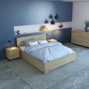 Ekodom Łóżko drewniane Lund Plus Rozmiar 160x200 Kolor wybarwienia Olcha biała - Łóżka - miniaturka - grafika 1
