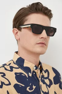 Gucci okulary przeciwsłoneczne męskie kolor czarny - Okulary przeciwsłoneczne - miniaturka - grafika 1