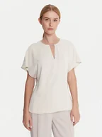 Bluzki damskie - Calvin Klein Bluzka LV044C196G Écru Regular Fit - miniaturka - grafika 1
