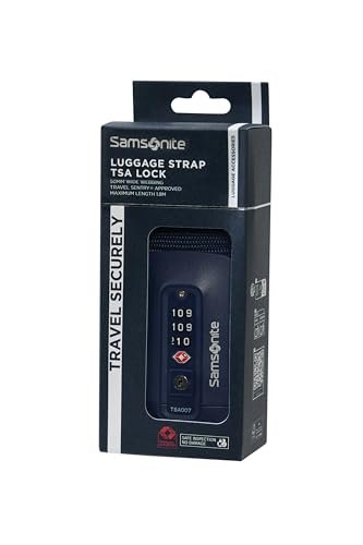 Samsonite – Pasek do bagazu z zamkiem TSA, Niebieski (Midnight Blue)