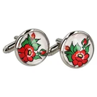 Spinki do mankietów i krawatów - Spinki do mankietów - kwiaty z Zalipia - miniaturka - grafika 1