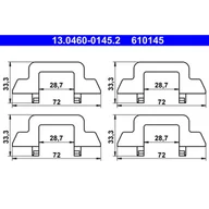 Klocki hamulcowe - Zestaw akcesoriów klocków hamulcowych ATE 13.0460-0145.2 - miniaturka - grafika 1