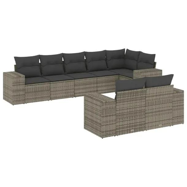 Zestaw mebli ogrodowych modułowych szary rattan PE 62 x 62 x 69 cm