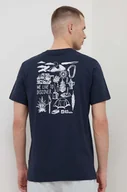 Koszulki męskie - Jack Wolfskin t-shirt bawełniany męski kolor granatowy z nadrukiem - miniaturka - grafika 1