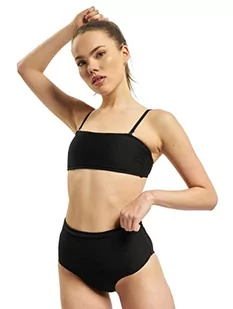 Urban Classics Damskie bikini Ladies High Waist Bandeau bikini zestaw dwuczęściowy kostium kąpielowy ze zdejmowanymi ramiączkami, dostępny w 2 kolorach, rozmiary XS - XL, czarny, S - Stroje kąpielowe - miniaturka - grafika 1