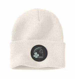 Czapki damskie - Czapka zimowa Carhartt Knit Shamrock Beanie White Winter - grafika 1