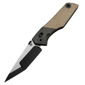 Noże - Nóż składany Bestech Cetus Bronze Black Titanium / Natural Canvas Micarta, Black PVD / Satin M390 by Poltergeistworks (BT2304B) - miniaturka - grafika 1