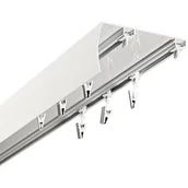 Karnisze - Szyna sufitowa DECASTYL podwójna z żabkami 300 cm Biały - miniaturka - grafika 1