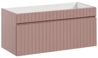 Szafki łazienkowe - PUDROWA Szafka pod umywalkę WISZĄCA 100 cm PUDROWY RÓŻ Szuflada FREZOWANY FRONT - miniaturka - grafika 1