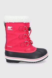 Buty dla dziewczynek - Sorel Śniegowce dziecięce kolor czerwony - grafika 1