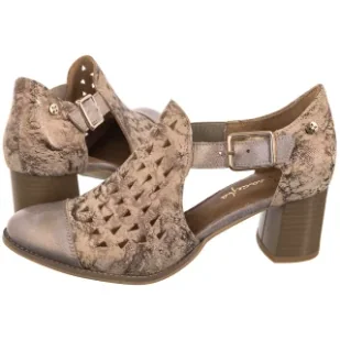 Czółenka Beżowe/Złote 04962-43/00-5 (MA764-d) Maciejka - Sandały damskie - miniaturka - grafika 1