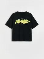 Koszulki dla chłopców - Reserved - T-shirt z nadrukiem - czarny - miniaturka - grafika 1