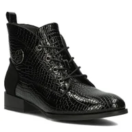 Botki damskie - Botki damskie sztyblety jesienne ocieplane czarne Filippo DBT4824/24-37 - miniaturka - grafika 1