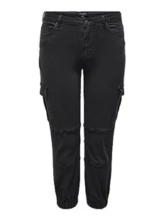 ONLY Carmakoma Damskie spodnie cargo Curvy, Washed Black, 42W / 32L - Spodnie damskie - miniaturka - grafika 1