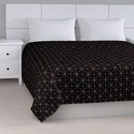 Narzuty - Dekoria Narzuta pikowana w pasy czarno-beżowy ze złotą nitką szer.170 × dł.210 cm Black & White 505-142-56 - miniaturka - grafika 1