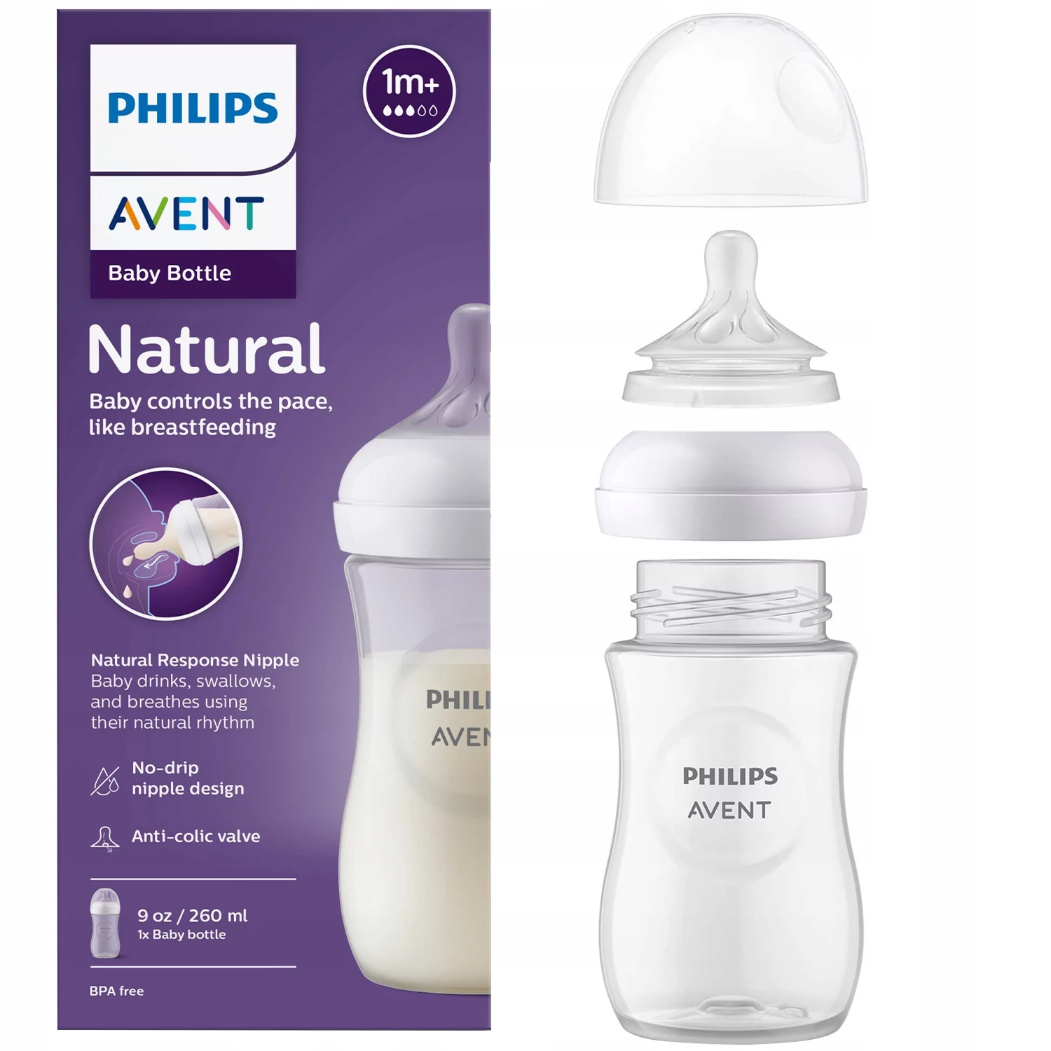 Butelka Philips Avent Natural Antykolkowa 260 Ml