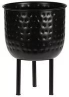 Donice - Osłonka metalowa na kwiaty czarna 25 cm - miniaturka - grafika 1