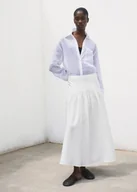 Spódnice - MANGO - Spódnica z ramii z plisami biały - 38 - Kobieta - miniaturka - grafika 1