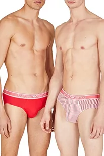 Emporio Armani Męskie majtki barwione przędzą, 2-pak, Mały pasek/ogień, S - Paski - miniaturka - grafika 1