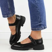 Półbuty damskie - Czarne matowe półbuty damskie Vinceza 62179 - miniaturka - grafika 1