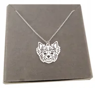 Naszyjniki - Naszyjnik CELEBRYTKA piesek pies york srebro 50 cm - miniaturka - grafika 1